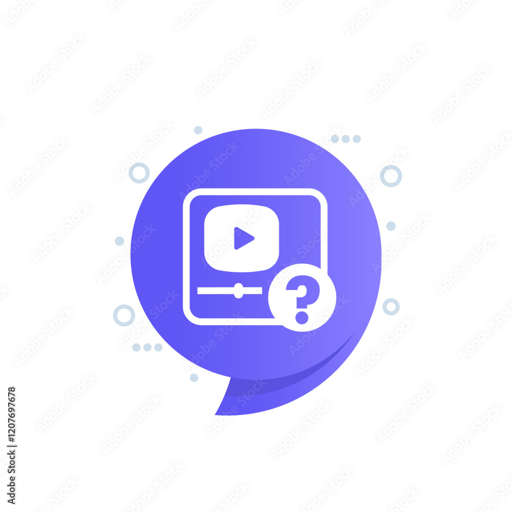 Poster explainer video, instruction icon for web
