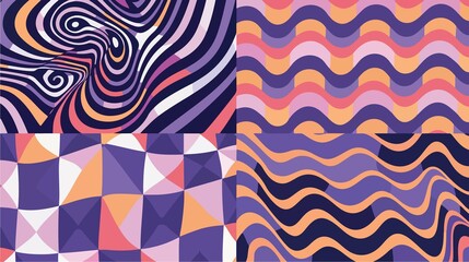 Square Groovy Hippie 70s Checkerboard Che