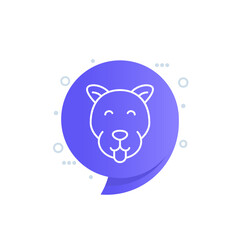 dogs head line icon, vector