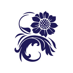 Obraz premium Abstract floral vector illustration featuring a decorative pattern of flower elements and leaves for a beautiful nature-inspired design