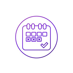 four-day week vector line icon, 4-day workweek