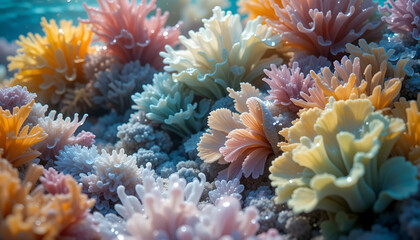 coral reef in aquarium