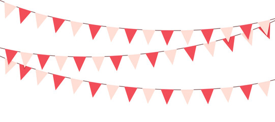 Valentines Day bunting flags with. Vector illustration for valentines day, poster, greeting cards and wedding concept.