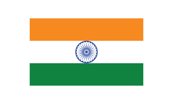 Indian flag isolated on transparent background.