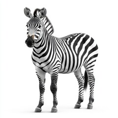 Obraz premium Majestic Zebra Standing Proudly on a White Background