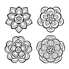 Mandala Vector. Mandala for coloring. Flower. Anti-stress coloring book page for adults.