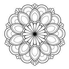 Mandala Vector. Mandala for coloring. Flower. Anti-stress coloring book page for adults