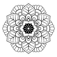 Mandala Vector. Mandala for coloring. Flower. Anti-stress coloring book page for adults.