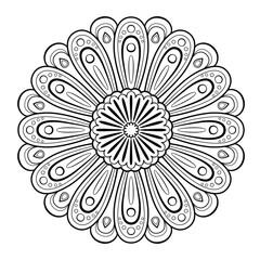 Mandala Vector. Mandala for coloring. Flower. Anti-stress coloring book page for adults