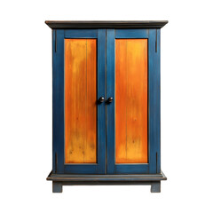 Colorful Metal school lockers on a transparent background. Ai generative