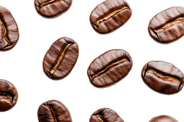 Roasted Coffee Beans Pattern on Dark Background Detailed Close-Up for Coffee Lovers