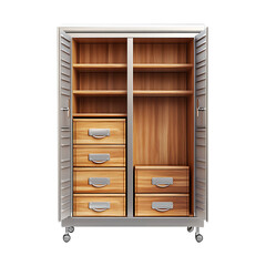 Colorful Metal school lockers on a transparent background. Ai generative