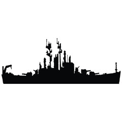 Simple Silhouette of a Warship