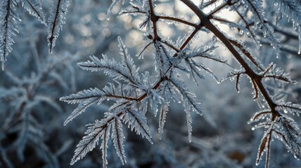 frost on the branches
