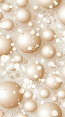 Abstract pattern featuring golden circles and bubbles over a soft beige background, creating a sense of depth and elegance.