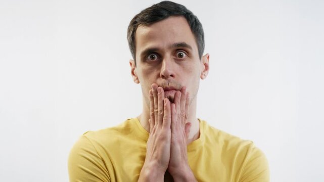 Man overacting with exaggerated emotions