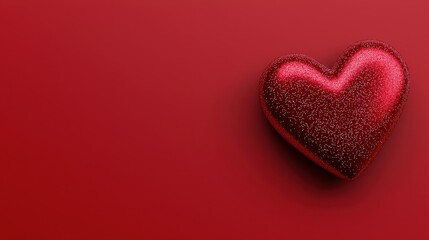 Obraz premium A shiny red heart symbol on a smooth red background, perfect for expressing love.