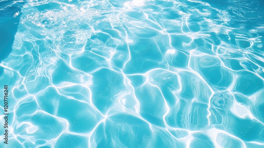 Aufkleber tranquil light blue pool water texture with shimmering reflections creating a serene and inviting at