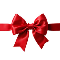 Fototapeta premium Red bow on a transparent or white background.