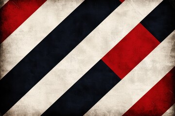 A textured background featuring diagonal stripes in red, white, and blue, creating a vintage and artistic feel.