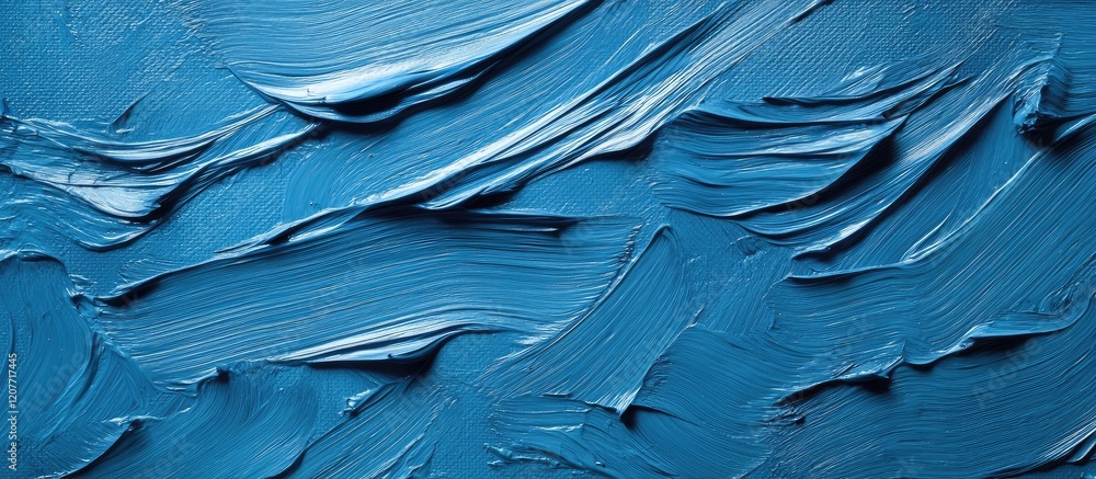 Aufkleber vibrant blue acrylic paint texture on a canvas showcasing dynamic brush strokes and artistic design 