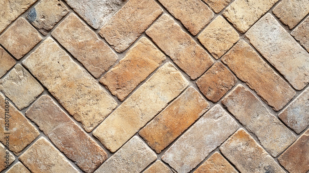 Poster textured light brown brick wall in a diagonal pattern suitable for overlays and backgrounds in desig