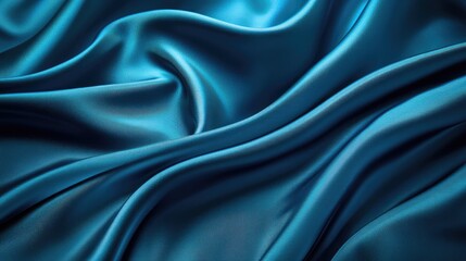 Obraz premium Elegant Blue Satin Drapery Showcasing Smooth Textures and Light Gradients for Fashion and Interior Design Applications