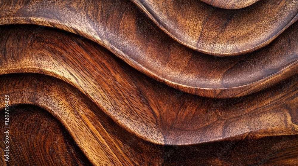 Poster elegant close-up of intricate wooden textures showcasing rich brown tones and flowing patterns for s