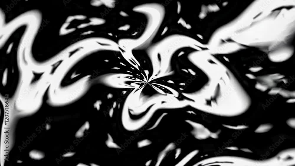 Fototapete abstract black and white swirling patterns create an intriguing visual experience with fluid motion 