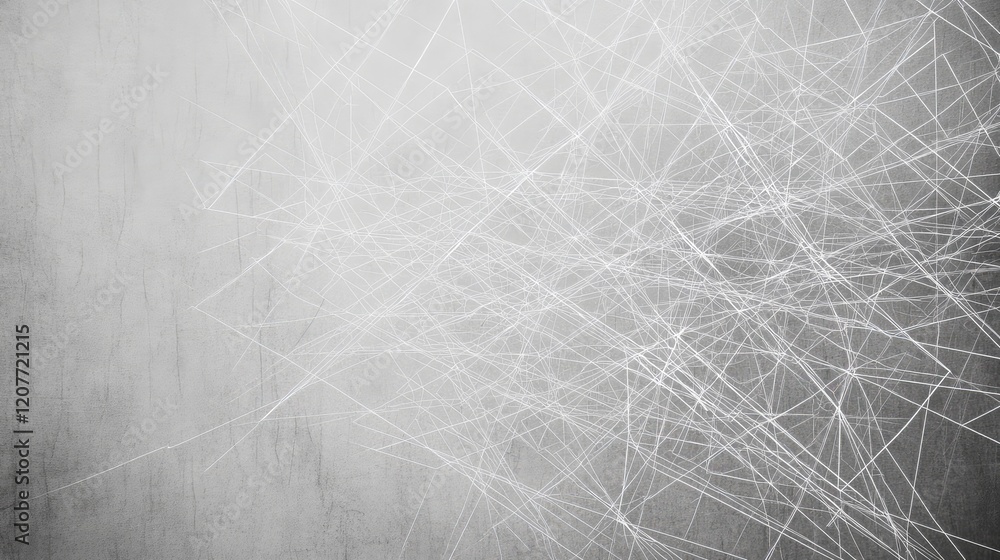 Poster abstract white network lines on gray textured background, illustrating digital connectivity and tech