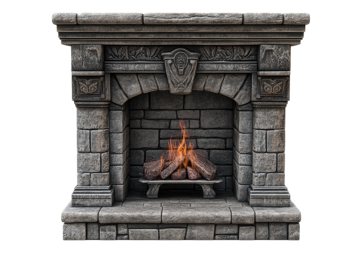 Photo of vintage fireplace.