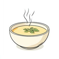 Creamy soup in a bowl, steaming hot, studio shot, for restaurant menu