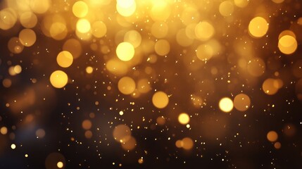 Golden Bokeh Lights Abstract Background for Festive or Celebratory Design Projects