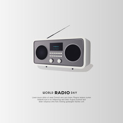 World Radio Day celebrated every year on 13th February. social media poster design