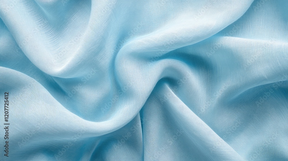 Poster light blue linen fabric background textured close up horizontal arrangement for design and textile u