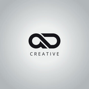 QD DQ Modern Creative Minimal Business Letter Logo Design Vector Icon Symbol.