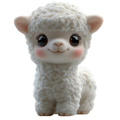 Camel Alpaca 3d with a funny face isolated