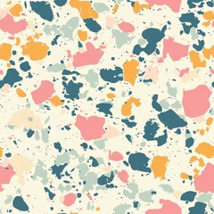 Seamless Pattern - Abstract terrazzo pattern in pastel colors