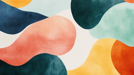 Obraz premium Vibrant minimalist abstract watercolor background with fluid shapes and rich color palette for artistic design projects.