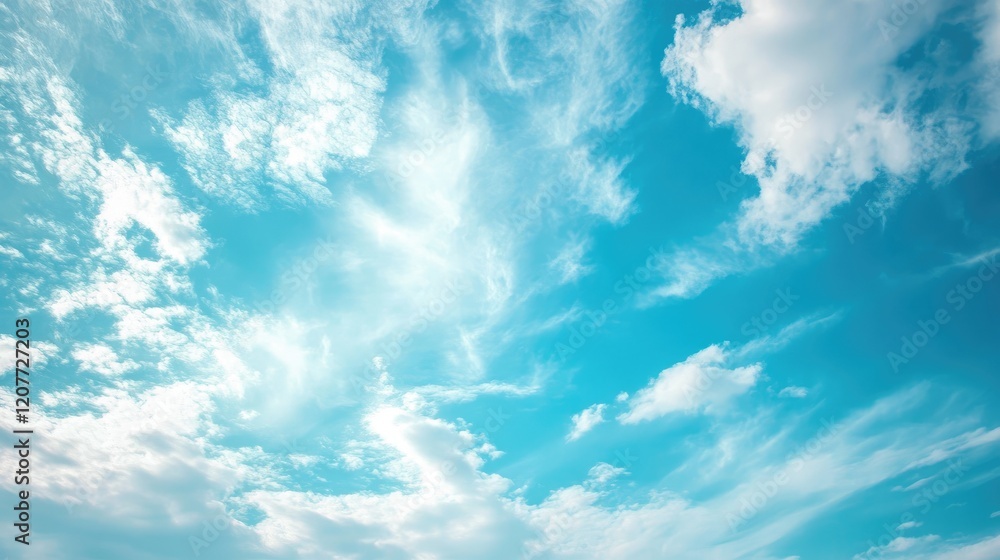 Poster beautiful light blue sky texture with soft white clouds creating a serene and peaceful atmosphere id