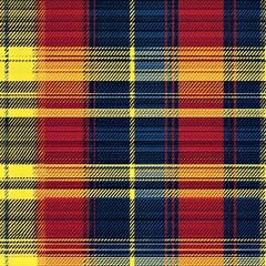 Seamless Pattern - Vibrant Plaid Pattern in Red, Yellow, and Blue