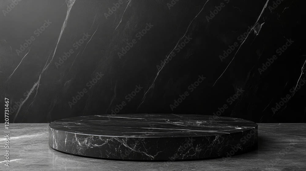 Poster luxury black marble background with elegant empty floor and smooth textured surface for sophisticate