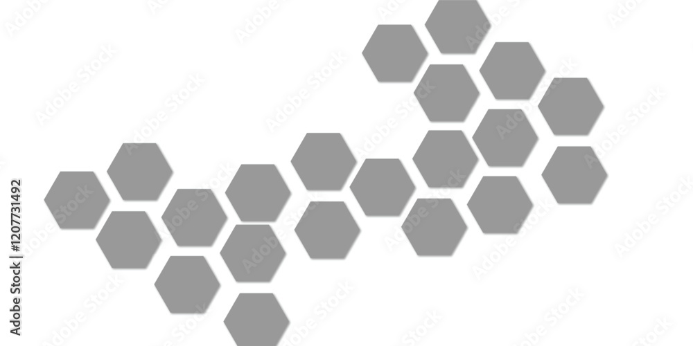 Poster abstract technology grey geometric hexagon on transparent concept design honeycomb shape vector.