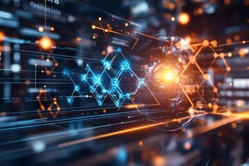 A flat design of the periodic table featuring xenon highlighted in vibrant blue, surrounded by soft, muted tones for the rest