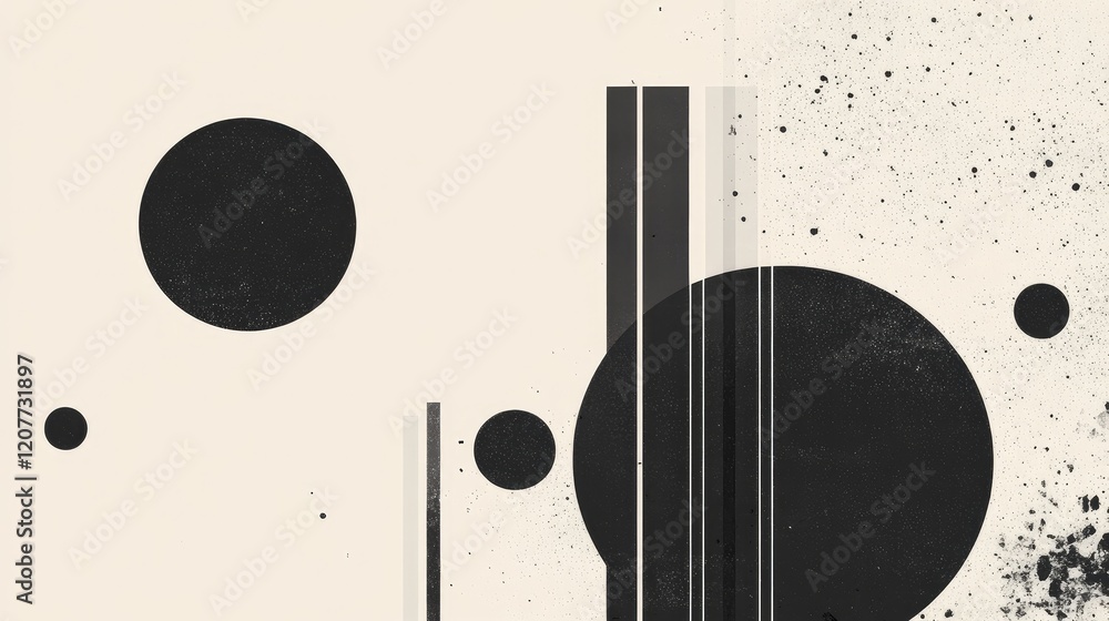Poster monochrome minimalist abstract background with geometric shapes and textures