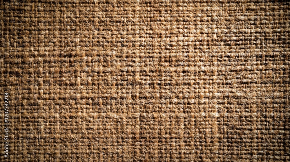 Poster brown woven fabric texture background close up showing natural fibers and intricate patterns for tex