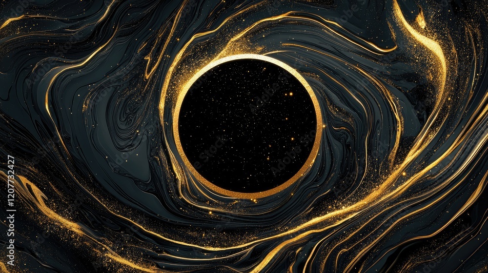 Poster abstract luxurious golden glow with wavy lines and dust particles stylish background for web banner 