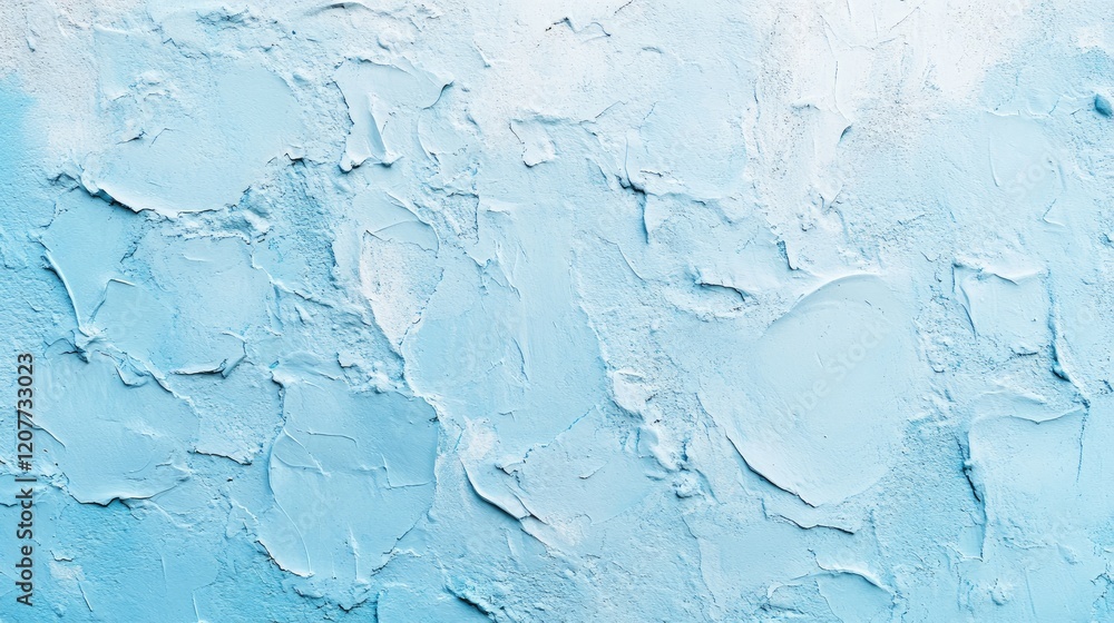 Poster light blue textured plaster wall background with a unique abstract design for creative projects and 