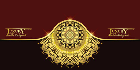 Luxury ornamental mandala background with golden arabesque patterns, element for invitation, meditation poster, yoga, wedding, book cover, cover page, luxury mandala art illustration vector art