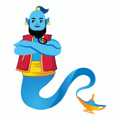 Fantasy Arabic genies who grant wishes and making miracle and magic.